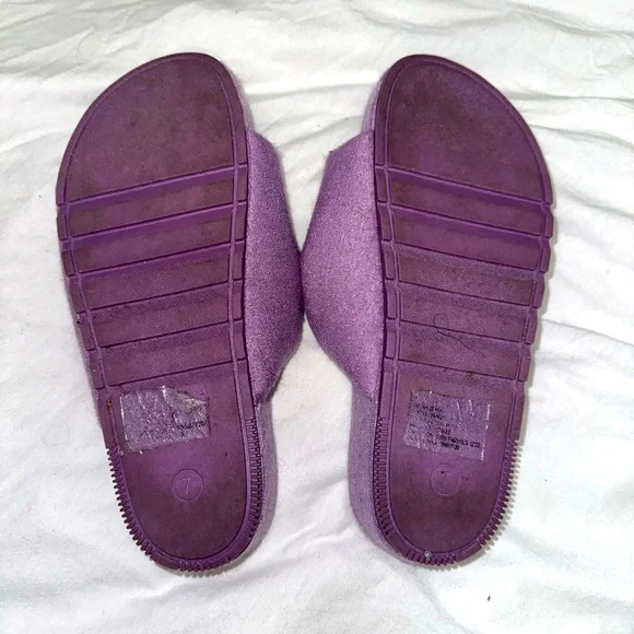 Terry cloth slide platform sandals size 7 - Picture 3 of 4
